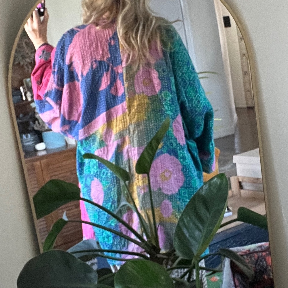 Kantha Bae Gaia Colorful Floral Kimono NWOT OS - Picture 4 of 16